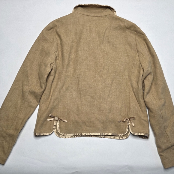 GAP Women's Tan Wool Jacket with Bow Accents - Picture 2 of 10
